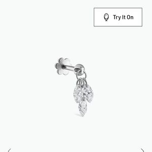 Maria Tash Silver Triple Leaf Earrings